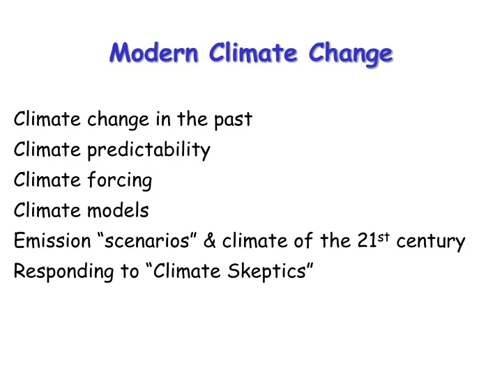 modern climate change