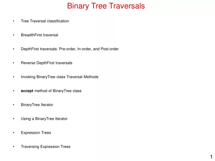 binary tree traversals