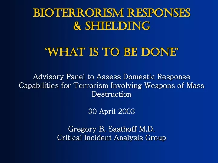 bioterrorism responses shielding what