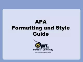 APA  Formatting and Style Guide