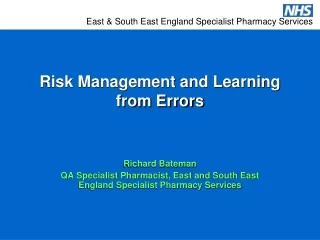 Risk Management and Learning from Errors
