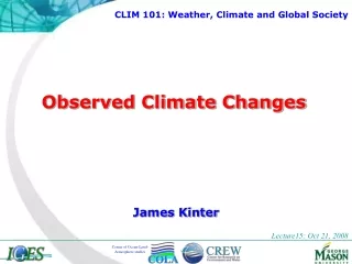 Observed Climate Changes