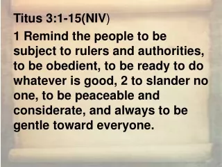 Titus 3:1-15(NIV )