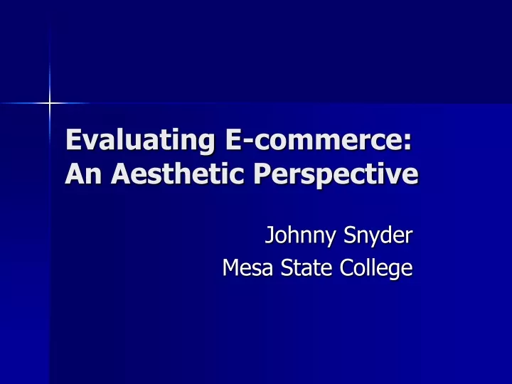 evaluating e commerce an aesthetic perspective