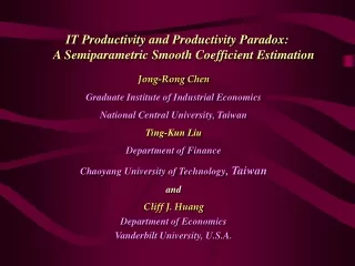 IT Productivity  and Productivity Paradox:  A Semiparametric Smooth Coefficient Estimation