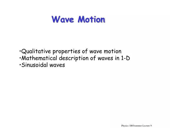 wave motion