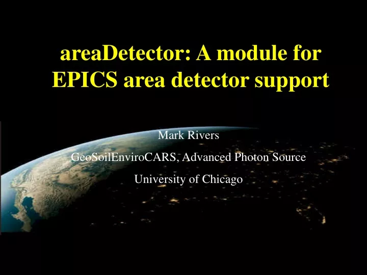 areadetector a module for epics area detector