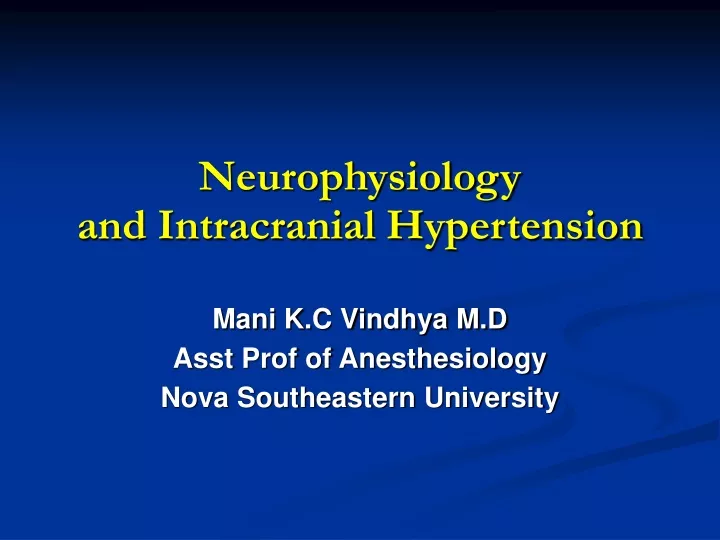 neurophysiology and intracranial hypertension