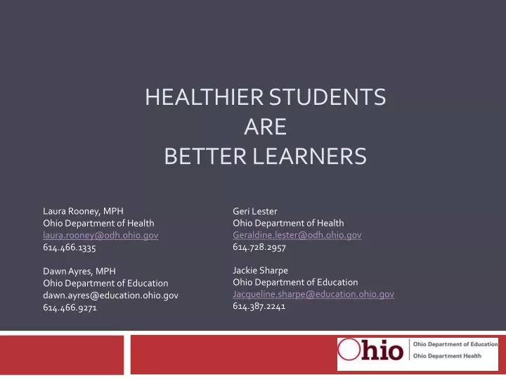 healthier students are better learners