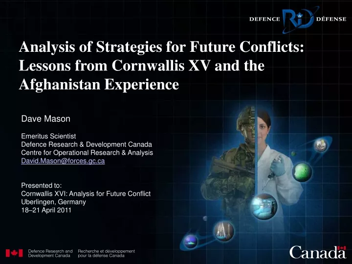 analysis of strategies for future conflicts