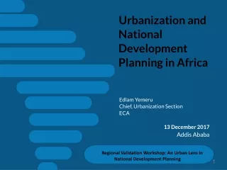 Urbanization and National Development Planning in Africa