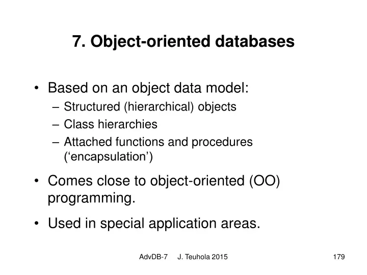 7 object oriented databases