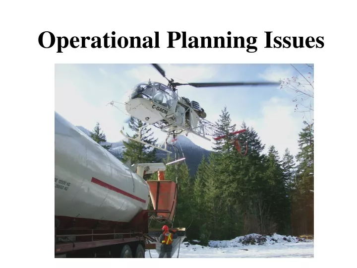 operational planning issues