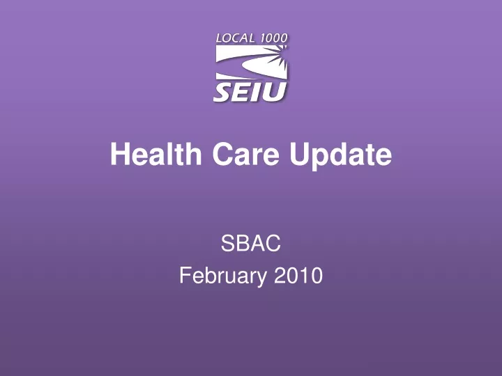 health care update