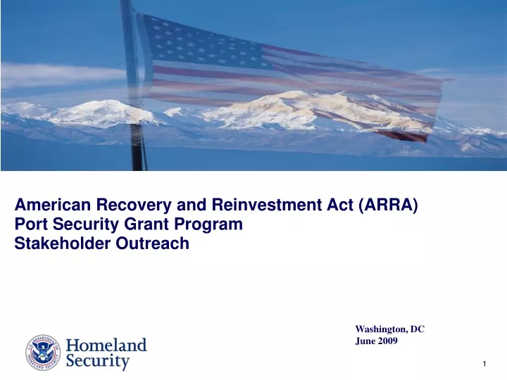 american recovery and reinvestment act arra port security grant program stakeholder outreach