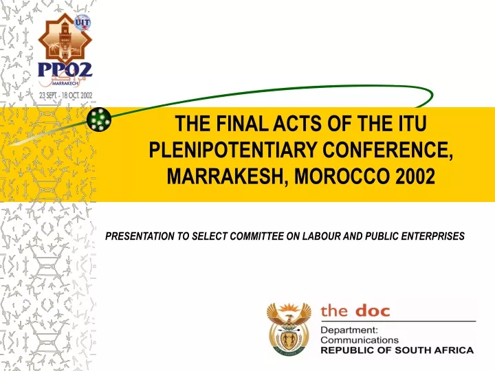 the final acts of the itu plenipotentiary conference marrakesh morocco 2002