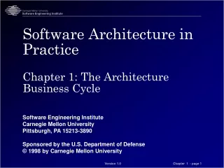 Software Architecture in Practice Chapter 1: The Architecture Business Cycle