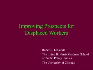 Improving Prospects for Displaced Workers