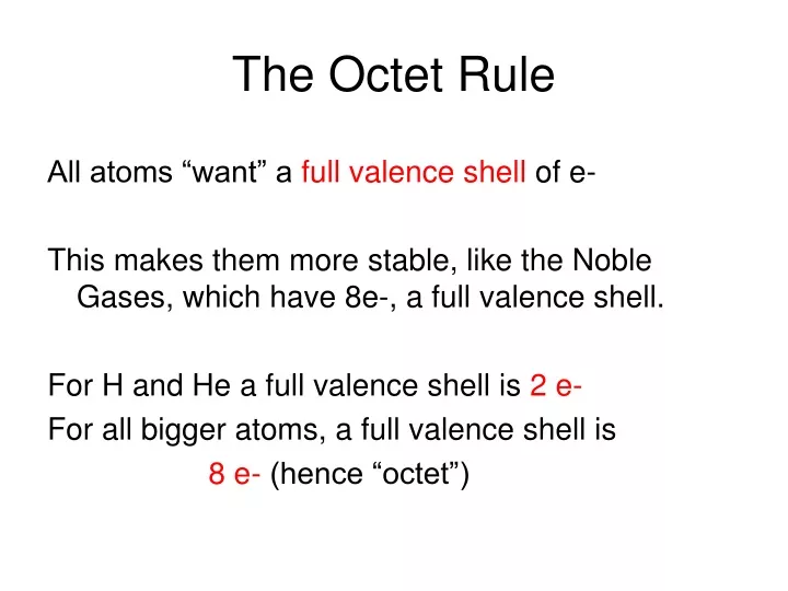 the octet rule