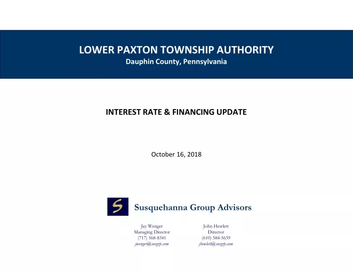lower paxton township authority dauphin county pennsylvania