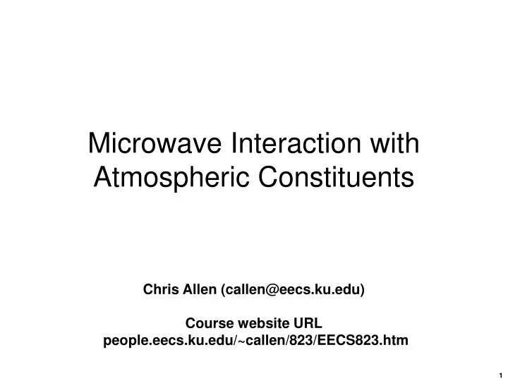 microwave interaction with atmospheric constituents
