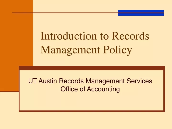 introduction to records management policy