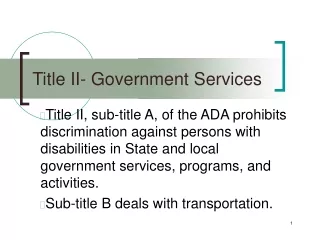 Title II- Government Services