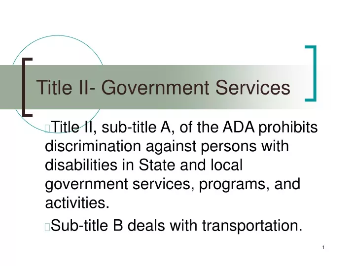 title ii government services