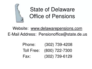 State of Delaware        Office of Pensions