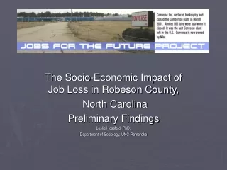 The Socio-Economic Impact of Job Loss in Robeson County,  North Carolina Preliminary Findings