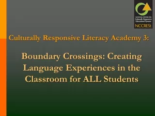 Culturally Responsive Literacy Academy 3:
