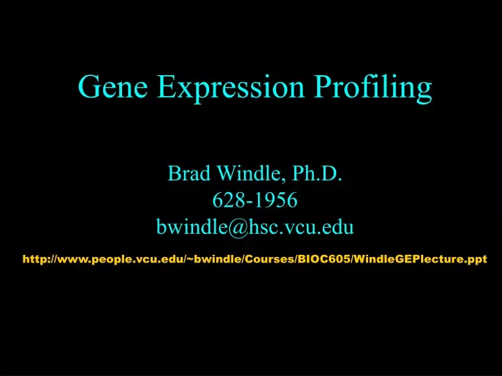 gene expression profiling brad windle