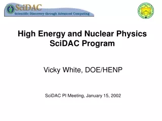 High Energy and Nuclear Physics SciDAC Program
