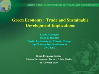 Green Economy:  Trade and Sustainable Development Implications
