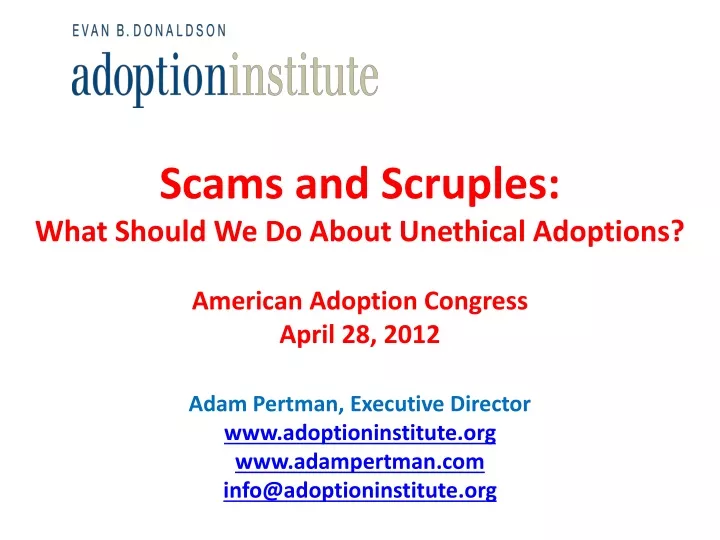 scams and scruples what should we do about