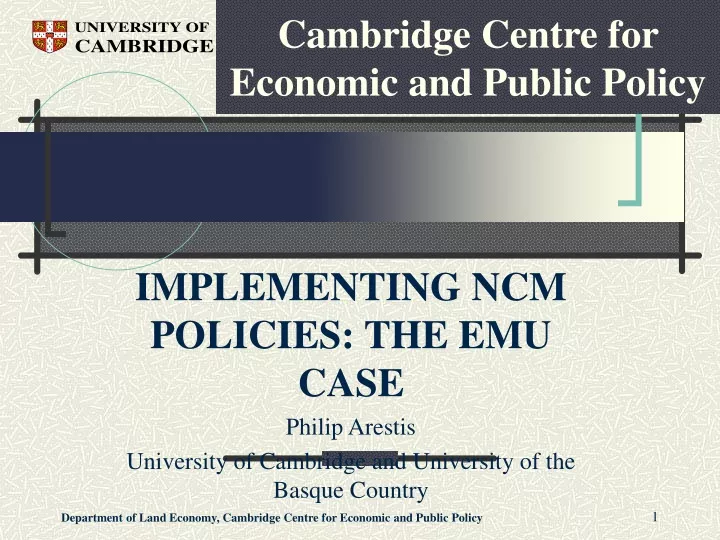 cambridge centre for economic and public policy