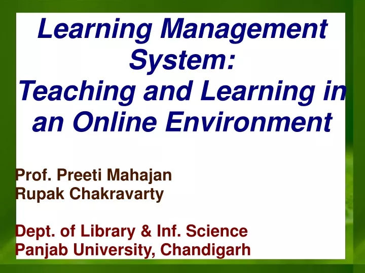 learning management system teaching and learning