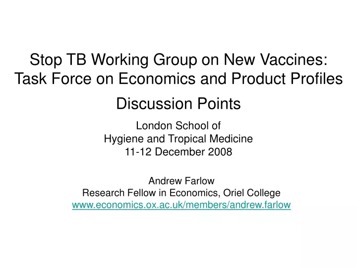 stop tb working group on new vaccines task force