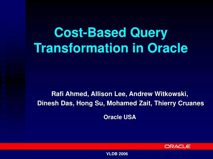 cost based query transformation in oracle