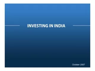 INVESTING IN INDIA