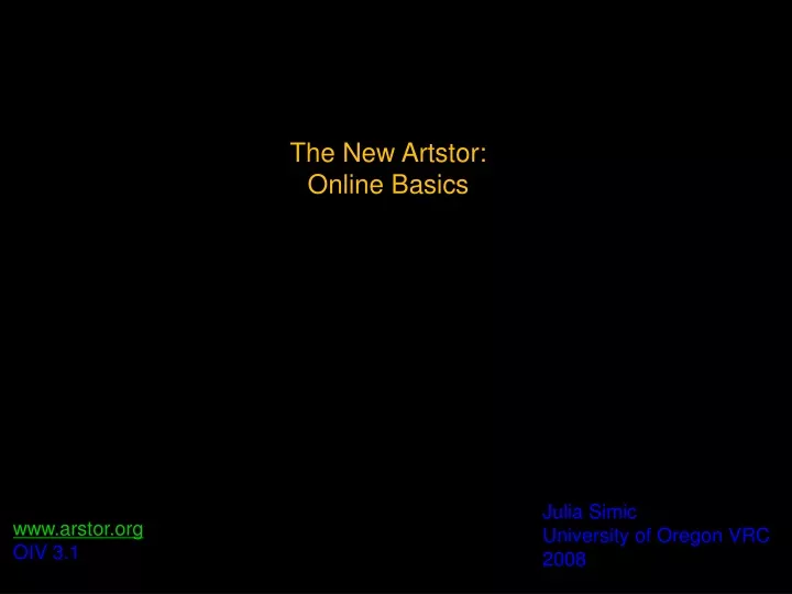 the new artstor online basics