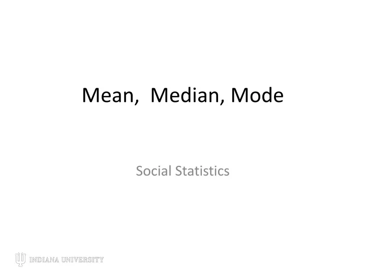mean median mode