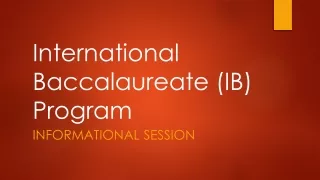 International Baccalaureate (IB) Program