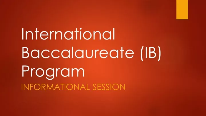 international baccalaureate ib program