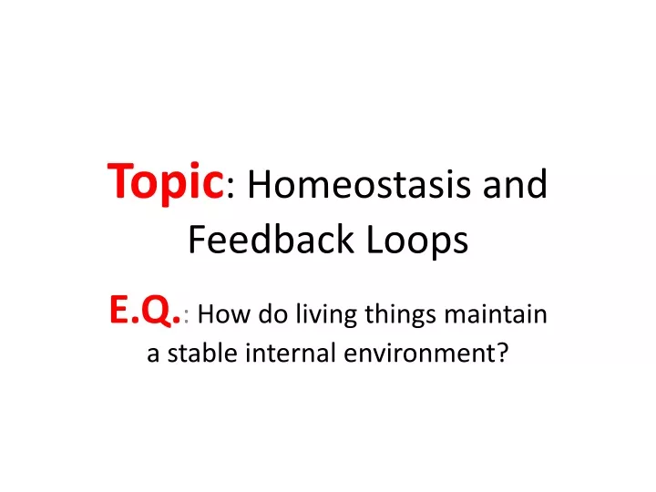 topic homeostasis and feedback loops