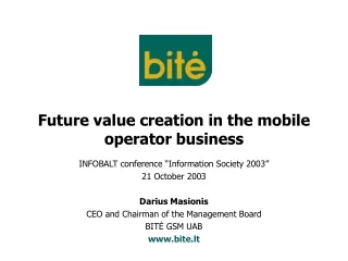 Future value creation in the mobile operator business