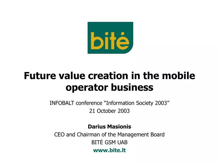 future value creation in the mobile operator business