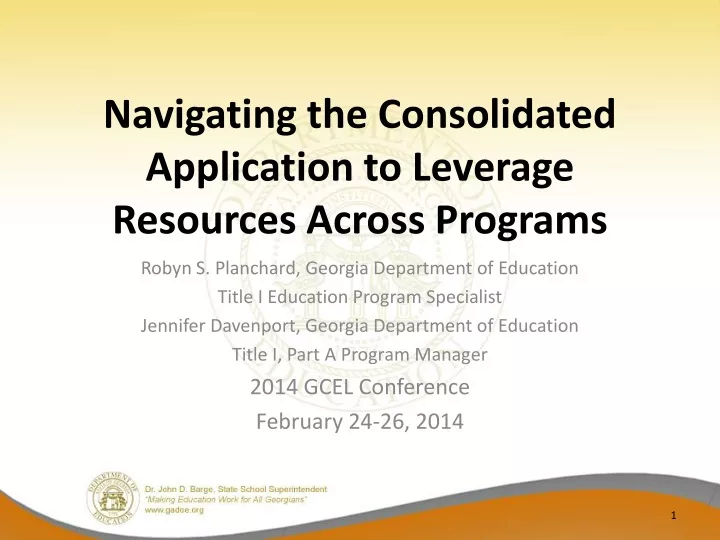 navigating the consolidated application to leverage resources across programs