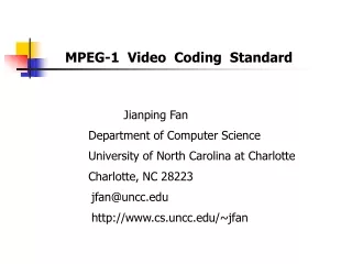 MPEG-1  Video  Coding  Standard