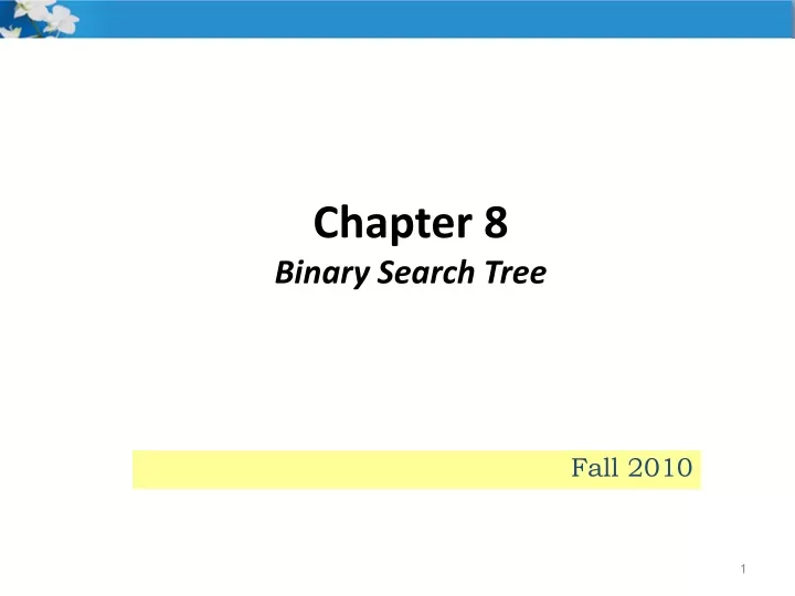 chapter 8 binary search tree